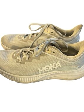 white HOKA One One Solimar running shoes